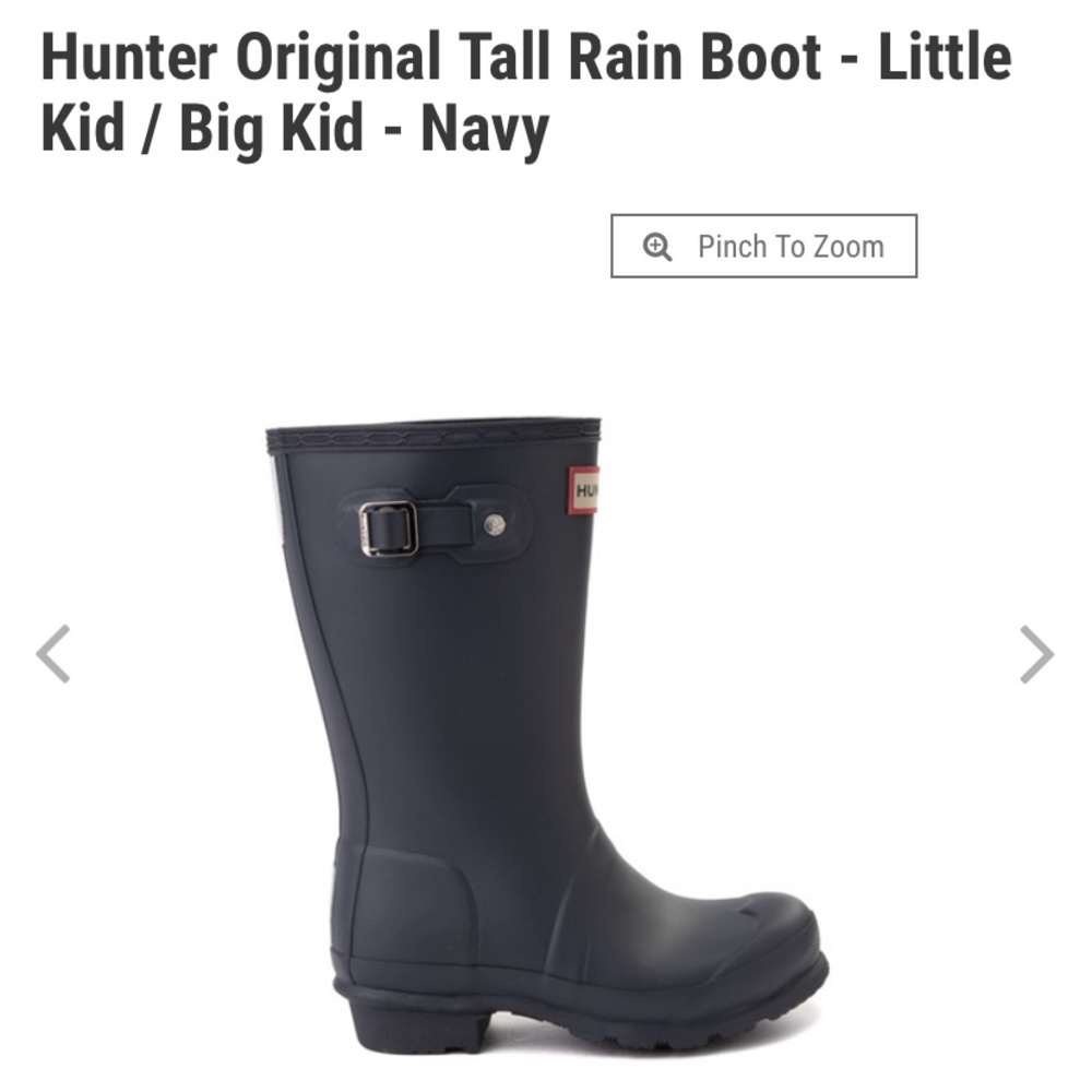 Hunter Boots Big Kid 3/ Women’s 5 tall navy rainboot